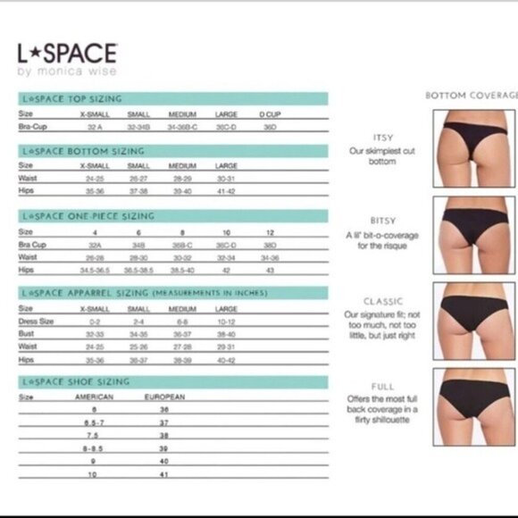 L*space Swim Estella Black Bikini Cheeky Bottoms Small  Dual Side Cutouts - Picture 7 of 7